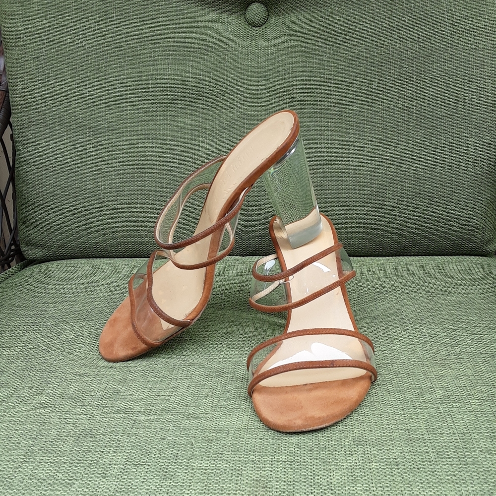 Ritch Erani NYFC clear block heel slide sandal. - Picture 3 of 11
